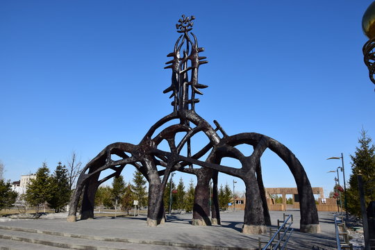 Monument of original design in AStana, Kazakhstan