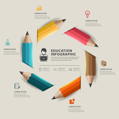 Education pencil Infographics step option. Vector illustration.