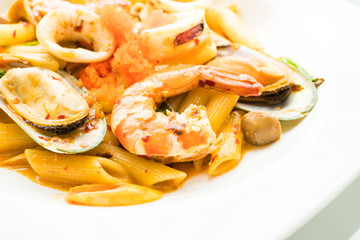 Penne seafood tom yum pasta
