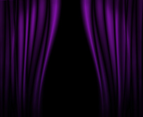Purple curtains on stage.