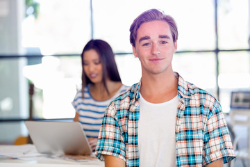 Young man working in office