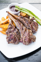 Grilled lamb chop steak