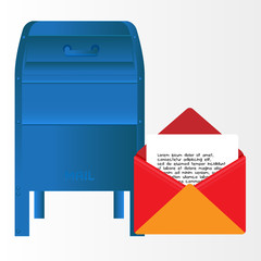 Mail box and letter vector illustration