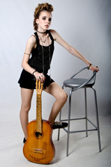 rock girl with guitar