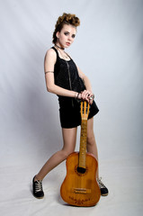 rock girl with guitar