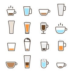 Coffee icons set