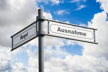 Obraz premium Schild 162 - Ausnahme
