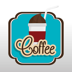 coffee cup plastic with straw graphic vector illustration eps 10