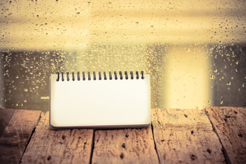Notebook for you text on the rain