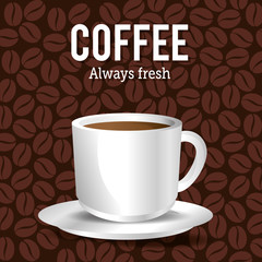 cup coffee with beans graphic vector illustration eps 10