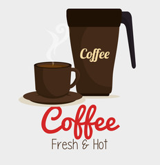 cup coffee and plate graphic vector illustration eps 10