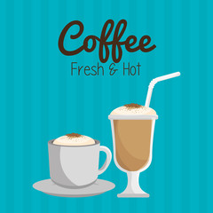 coffee cup and glass straw graphic vector illustration eps 10