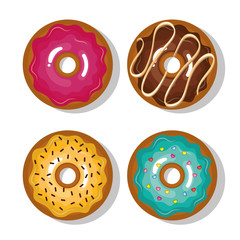 Fototapeta premium set icon donuts sweet isolated vector illustration eps 10