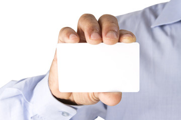 Holding Bank white Card similar to ATM Card or credit card or de