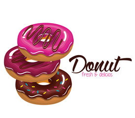 donut tasty sweet graphic vector illustration eps 10
