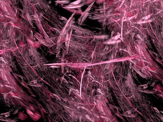 Pink abstract chaotic fractal in the form of curves