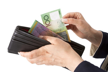 checking or taking Australian dollar from purse
