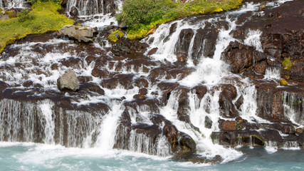 Hraunfossar waterfalls in Iceland