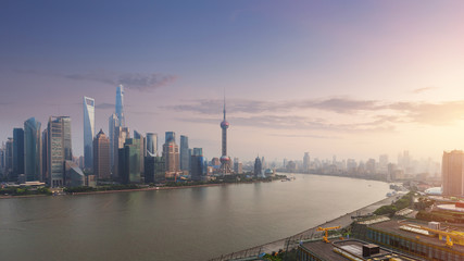 Naklejka premium Shanghai city skyline
