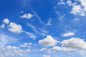 Blue sky background.