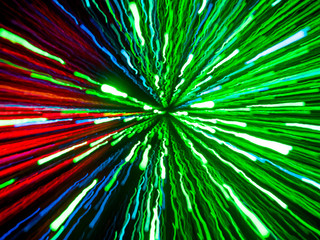 Obraz premium Colorful green and red light trails