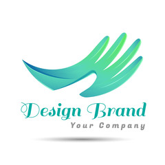 Fototapeta premium Hand logo. Organic Life symbol concept template. Creative abstract vector design illustration. Template for your business company