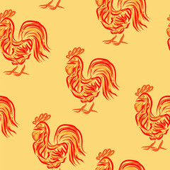 fire rooster pattern