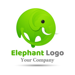 Obraz premium Elephant Vector logo design illustration. Template for your business company. Creative abstract colorful concept.