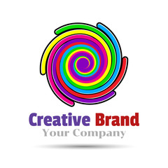 abstract element shape vector design icon ribbons logo illustration. Template for your business company. Creative colorful concept.