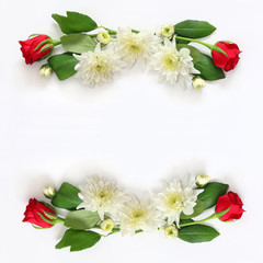 Top view of beautiful flowers arrangement