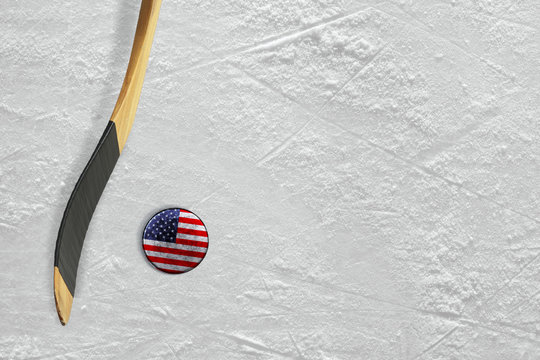Hockey Stick and Puck American