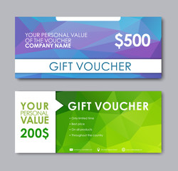 Design gift vouchers polygonal