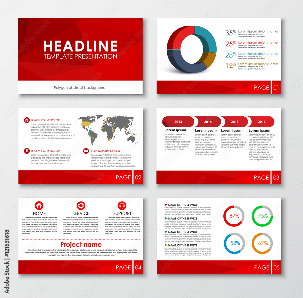 Poster Set of web presentation slides
