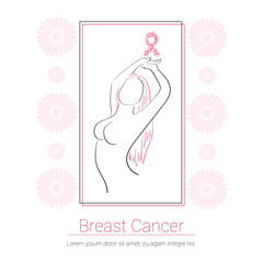 Pink Ribbon Breast Cancer Awareness Female Body