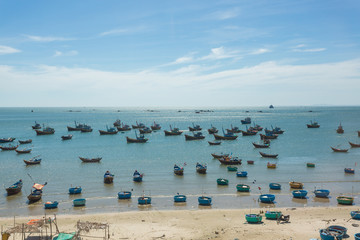 nautical fishing coracles in sea, tribal boats