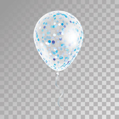 White transparent balloon on background.
