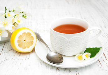 Cup of tea with jasmine