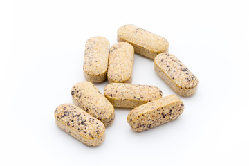 Alternative Medicine. Vitamin capsules. Homeopathic supplement.