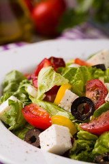 Fresh Greek salad on a plate