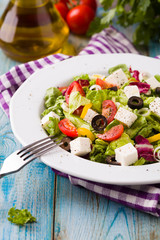Fresh Greek salad on a plate