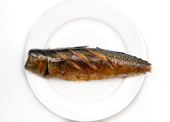 close up Saba fish grill