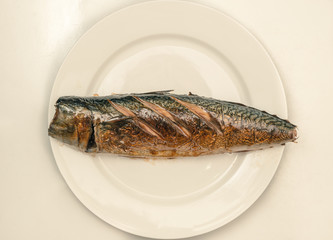 close up Saba fish grill