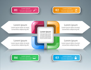 Abstract 3D digital illustration Infographic.