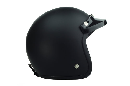 Black motorbike classic helmet