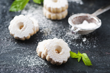 Fototapeta premium Homemade sweet cookies with mint