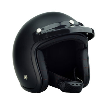 Black motorbike classic helmet