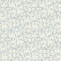 Seamless background of blue color in the style of baroque - 121535055