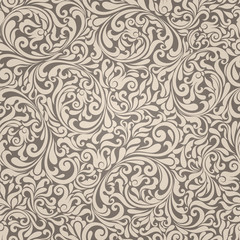 Seamless background of light beige and brown color in the style of Damascus