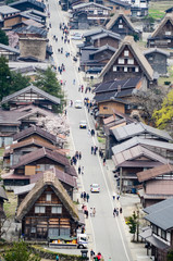 Fototapeta na wymiar Main street of Shirakawa-go village, Japan