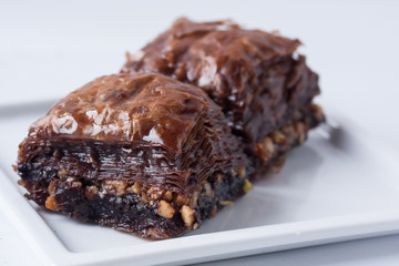 Baklava with chocolate